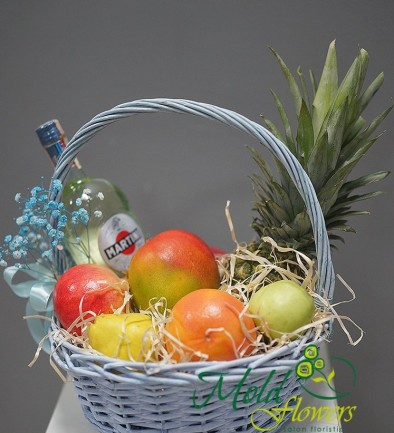 Fruit Basket with Martini Bianco 1L (made to order, 24 hours) photo 394x433